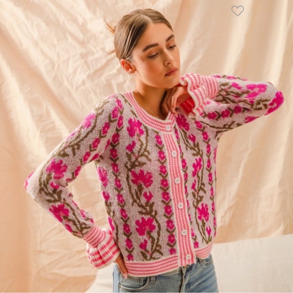 So Me Floral Embroidered Coquette Sweater Cardigan main image 0